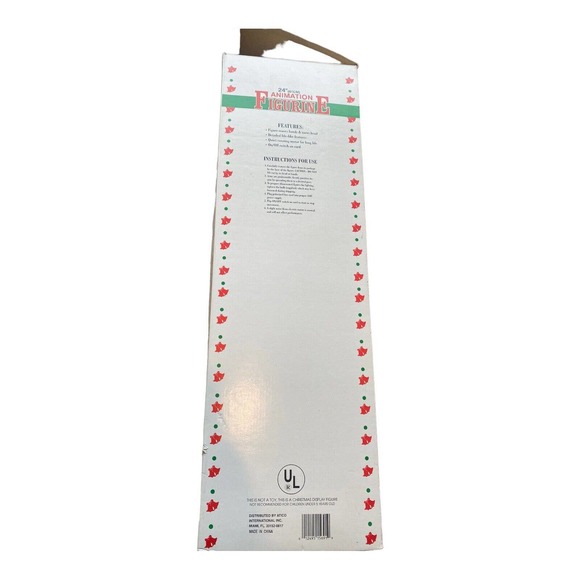 Vintage Animated Santa Claus 24” Figure Holding Candle Works - Picture 4 of 10